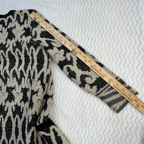 Lucky Brand Live in Love Cardigan Wmns 1X Black Cream Open Sweater Pockets Boho - Picture 9 of 12